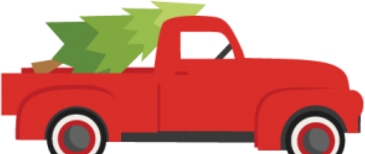 Christmas Truck With Tree Clipart - Png Download (747x467), Png Download