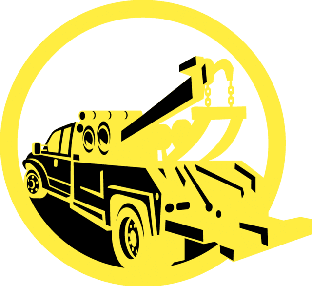 Black And Yellow Tow Truck Clipart (640x586), Png Download