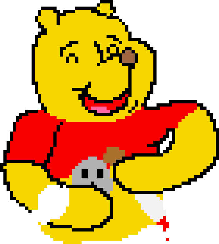 Demented Pooh Bear - Cartoon Clipart (830x850), Png Download
