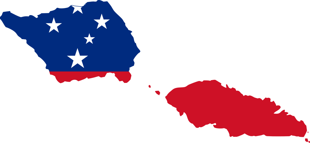 Open - Flag Map Of Samoa Clipart (1000x464), Png Download