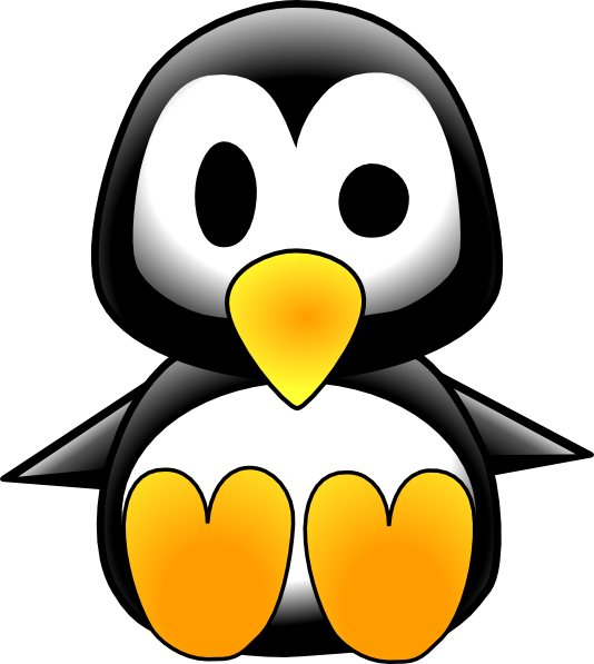 Cute Baby Penguin Cartoon Clipart (534x597), Png Download
