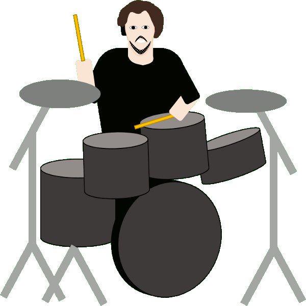 Drums Clipart Vocal Music - Drumset Gif Cartoon - Png Download (600x600), Png Download