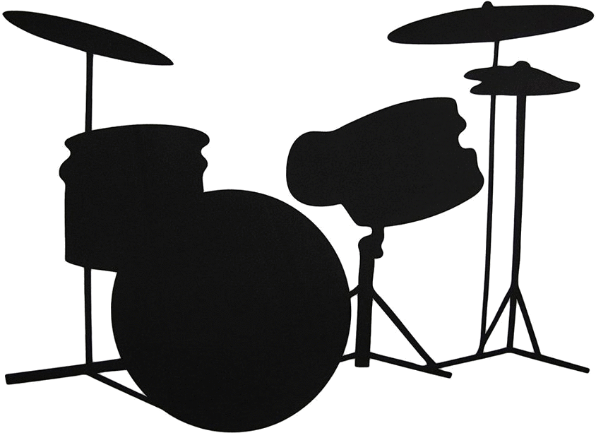 Silhouette Clipart Drum - Drum Set Clipart Silhouette - Png Download (1000x764), Png Download
