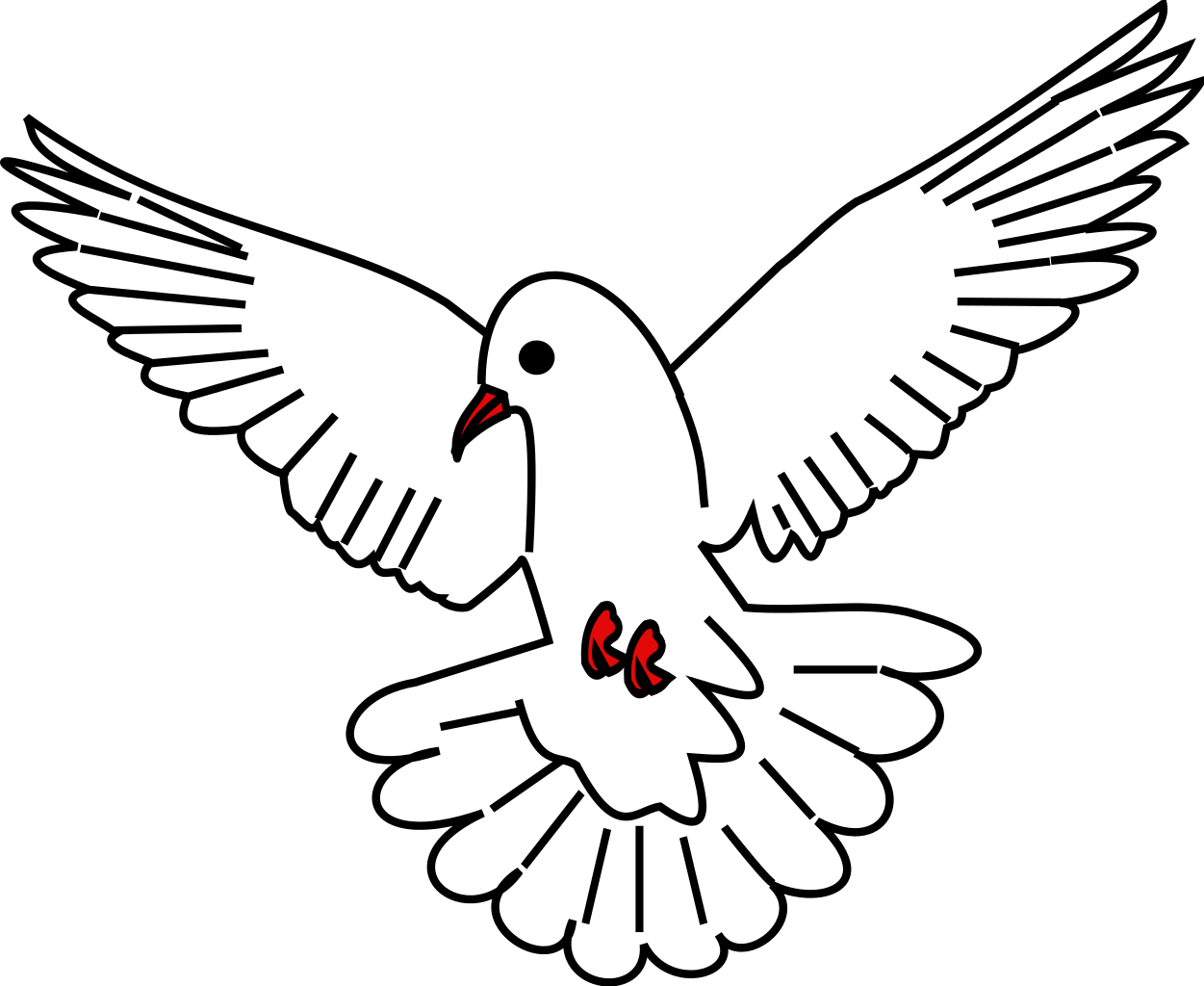 Meuble Héraldique Colombe Volante - Héraldique Colombe Clipart (1251x1024), Png Download