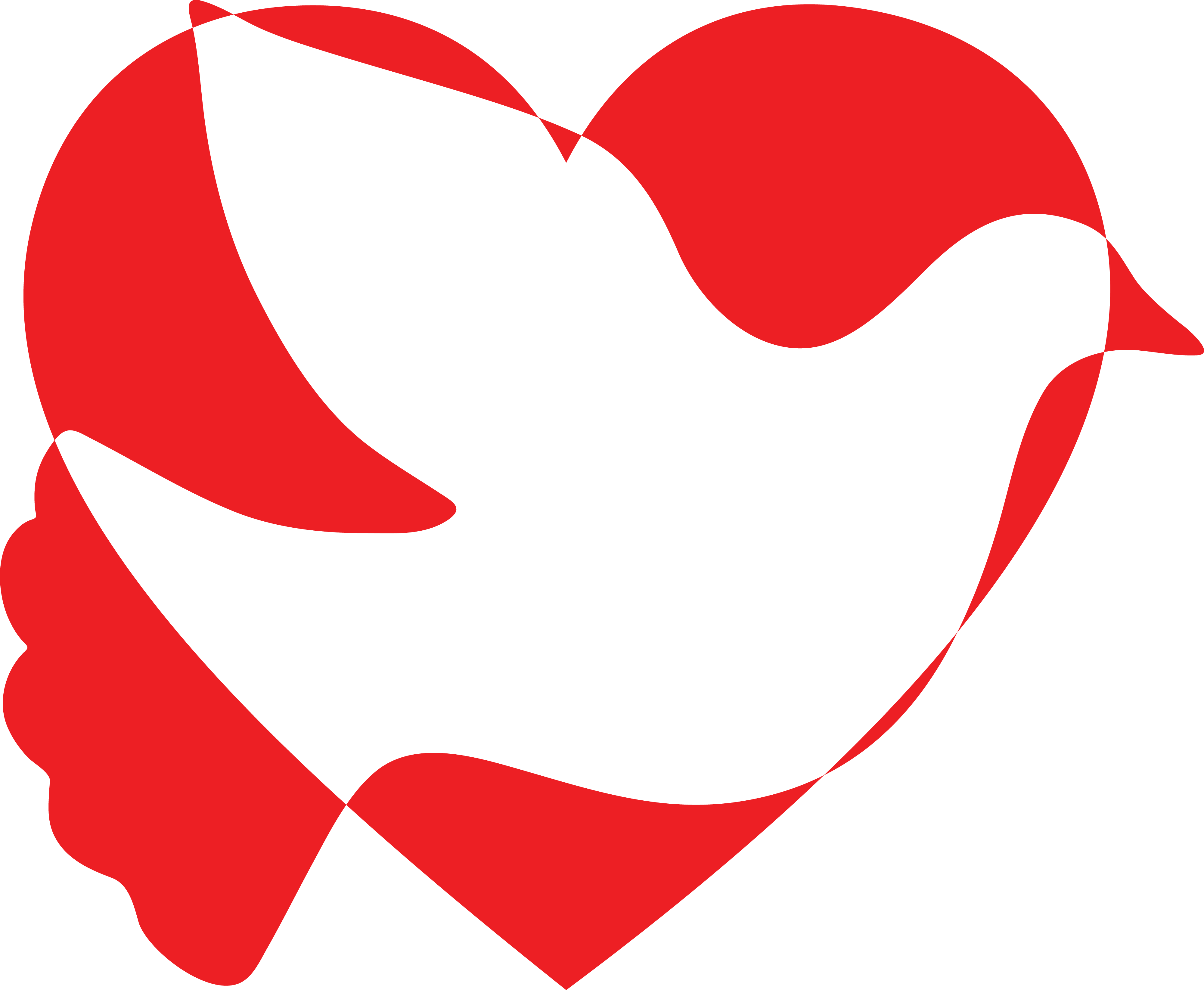 Free Clipart Of A Silhouetted Dove Of Peace And Heart - Png Download (4000x3289), Png Download