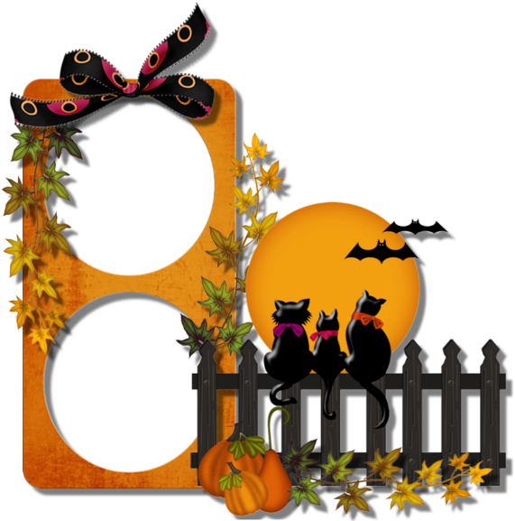 Tubes Halloween Cadres - Halloween Pumpkins Pic Frames Clipart (600x600), Png Download
