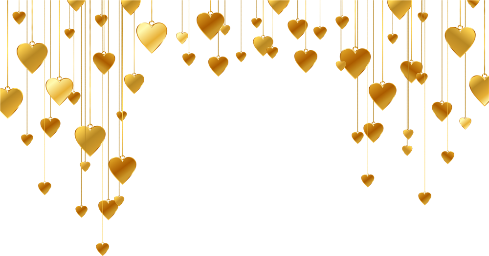 Merry Christmas To You All And Very Happy New Year - Corações Dourados Png Clipart (1000x525), Png Download