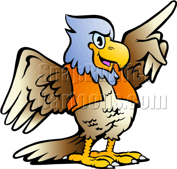 Eagle Pointing Right Clip Art Freeuse Stock - Cartoon Bird Pointing - Png Download (600x600), Png Download