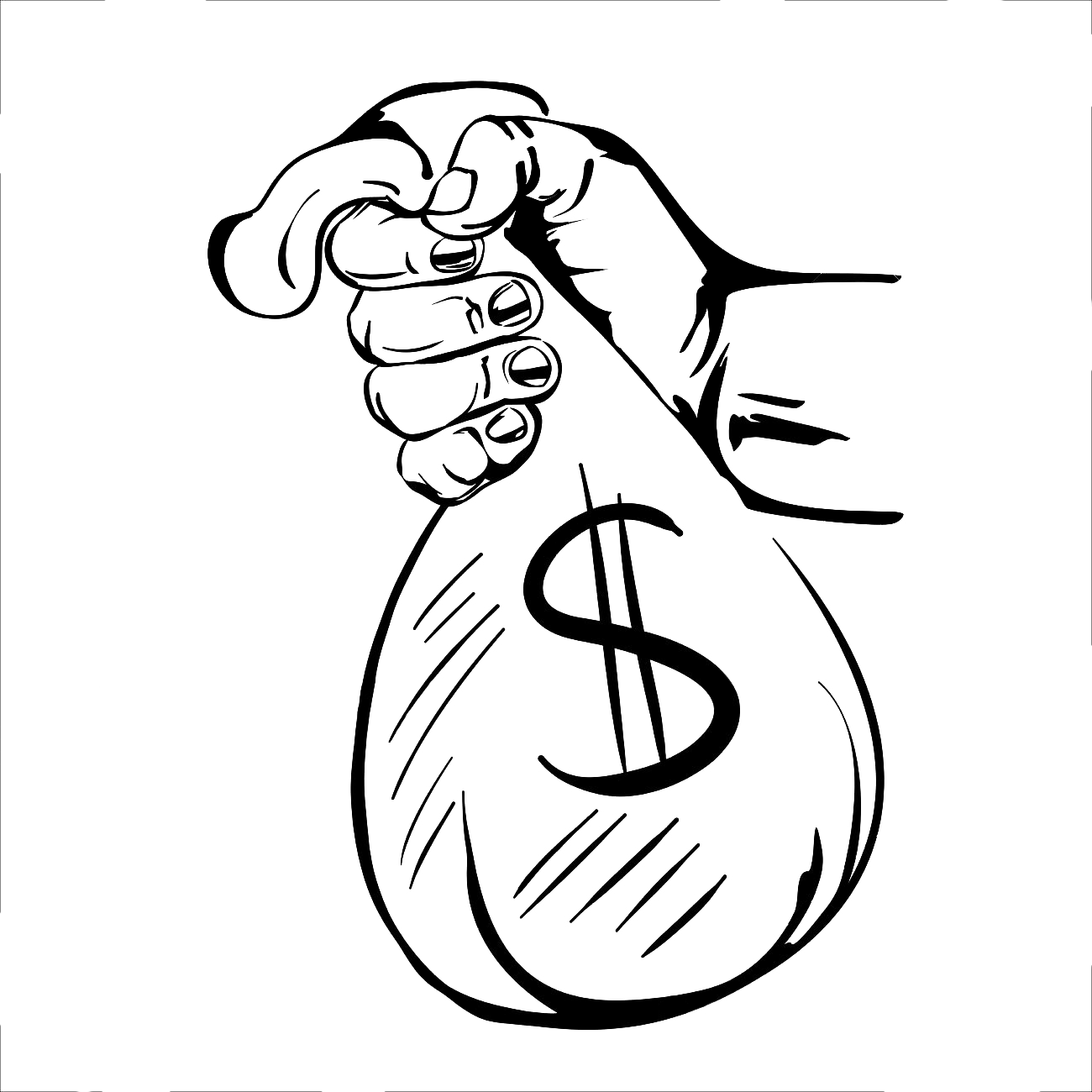Download Clip Art Transparent Bag Clip Art Hands Holding - Sketch Of