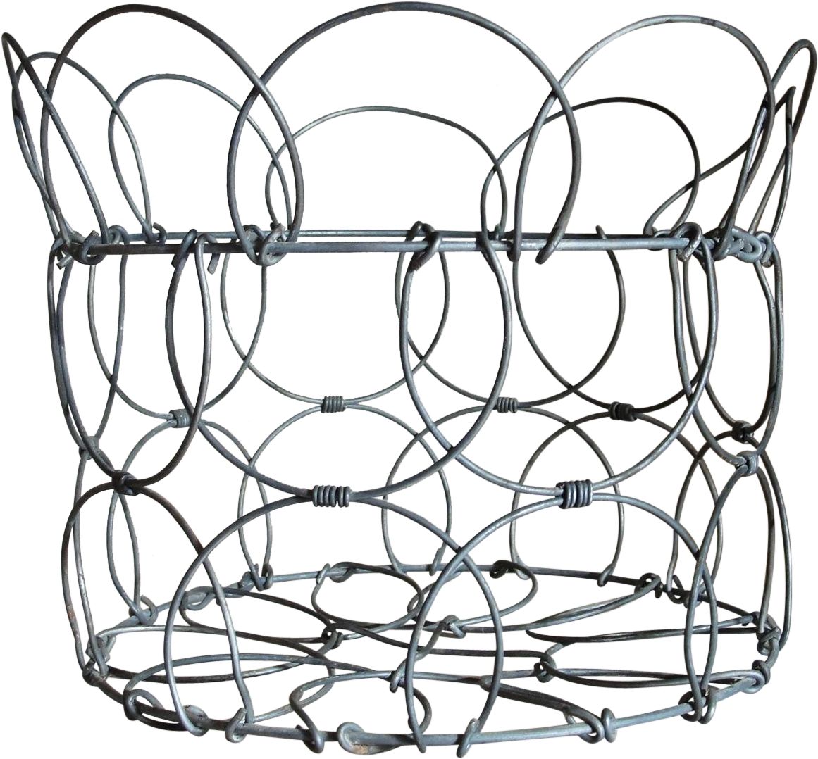 Vintage Wire Collapsible Egg Basket From Rubylane Sold - Fence Clipart (1160x1160), Png Download
