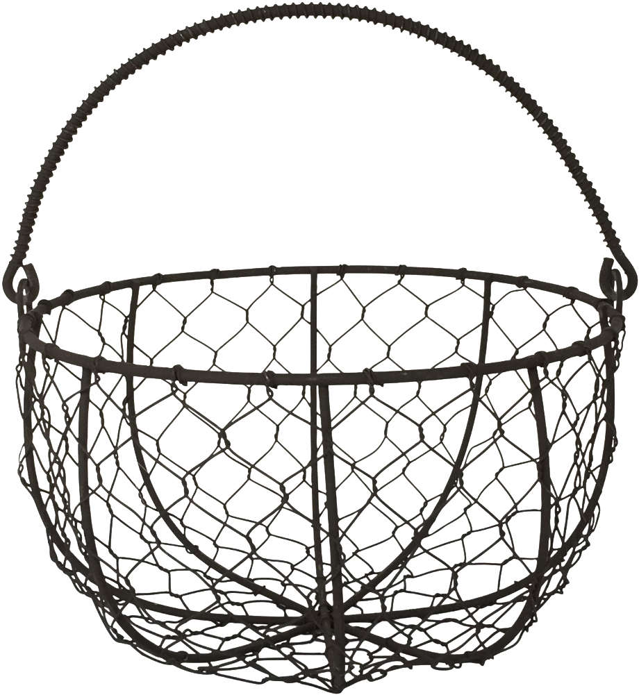 Rustic Wire Egg Basket With Handle - Streetball Clipart (1200x1234), Png Download