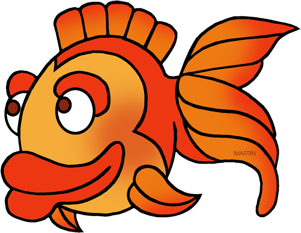 Animals Clip Art By Phillip Martin, Orange Fish Png - Phillip Martin Fish Transparent Png (648x508), Png Download
