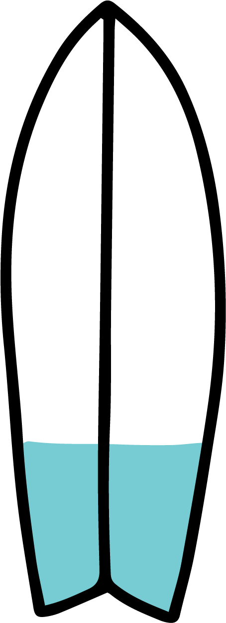 The Fish - Surfboard Clipart (2000x1514), Png Download