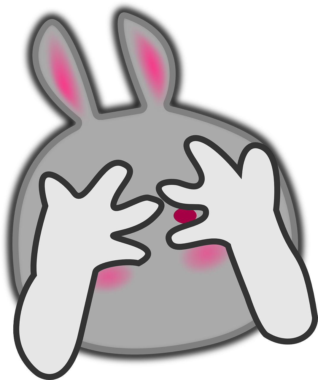 Bunny Hiding Face Arms Png Image - Shy Clip Art Transparent Png (1072x1280), Png Download