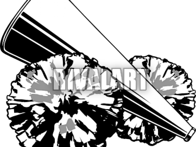 Pom Clipart - Megaphone And Pom Poms - Png Download (640x480), Png Download