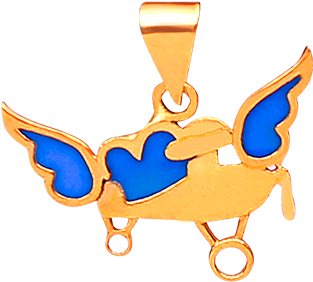 Angel Wings In Blue Enamel - Emblem Clipart (960x960), Png Download