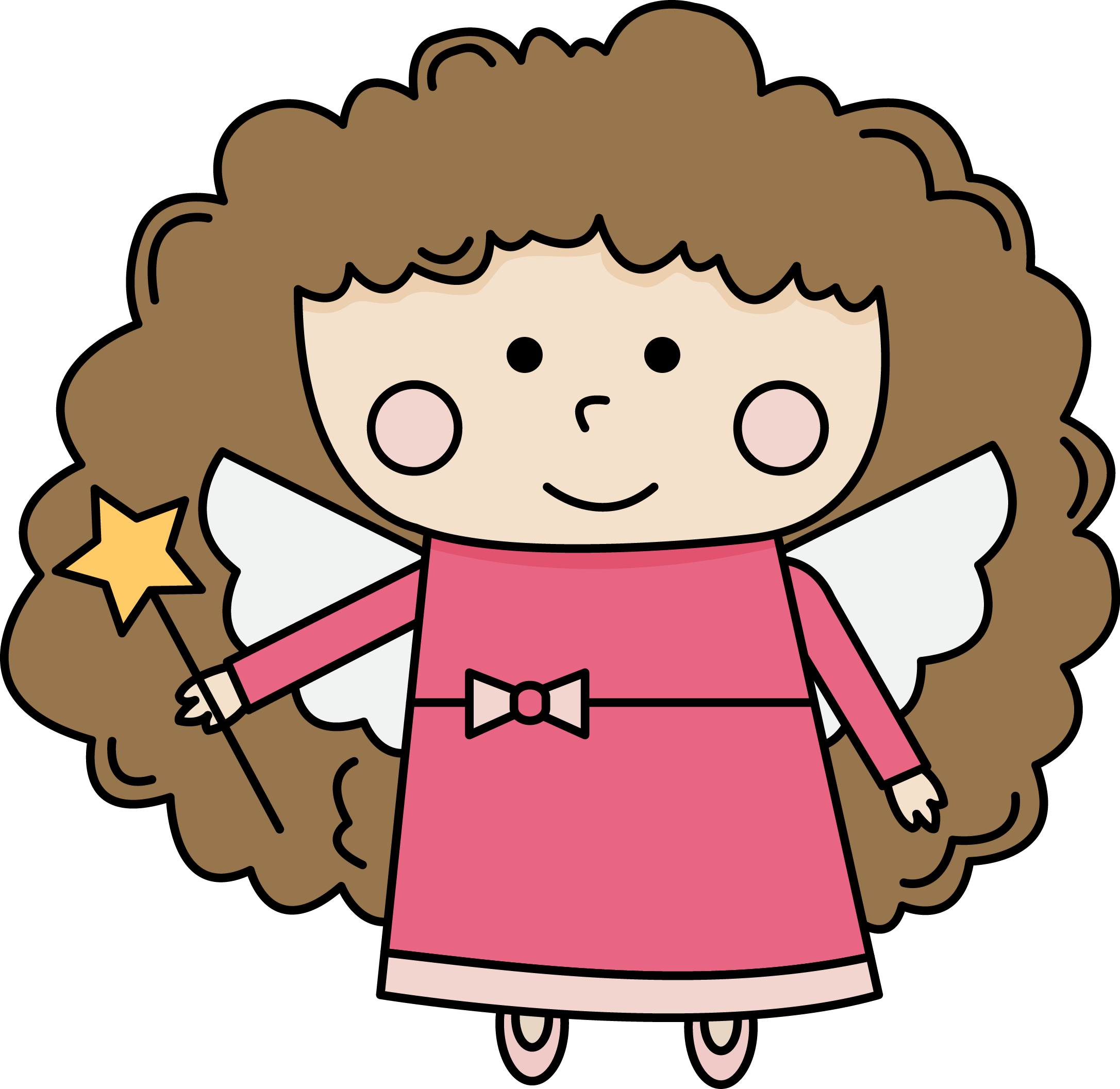 Digital Stamp - Little Fairy - Digital Stamp Clipart (2173x2114), Png Download