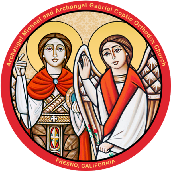 Archangels Michael & Archangel Gabriel Coptic Orthodox - Stained Glass Clipart (600x600), Png Download