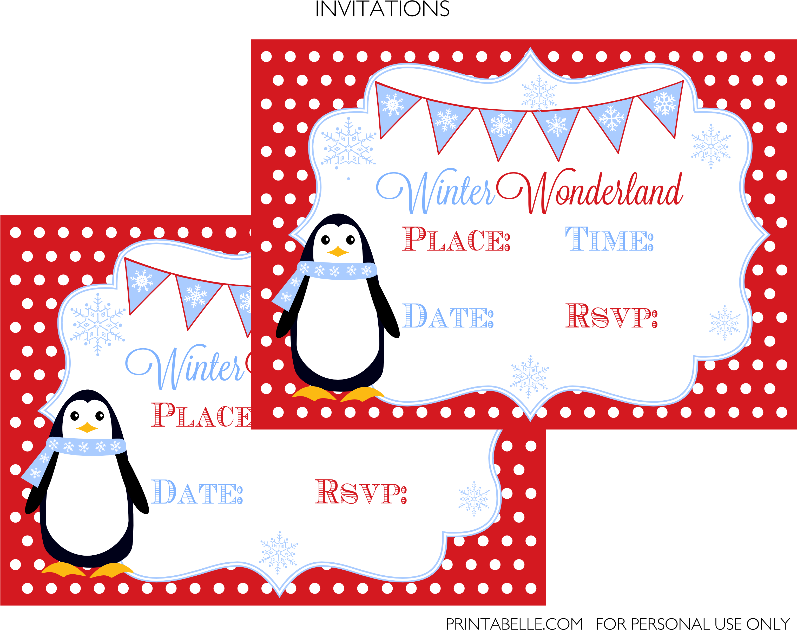 Free Winter Wonderland Party Printables - Party Clipart (3300x2550), Png Download