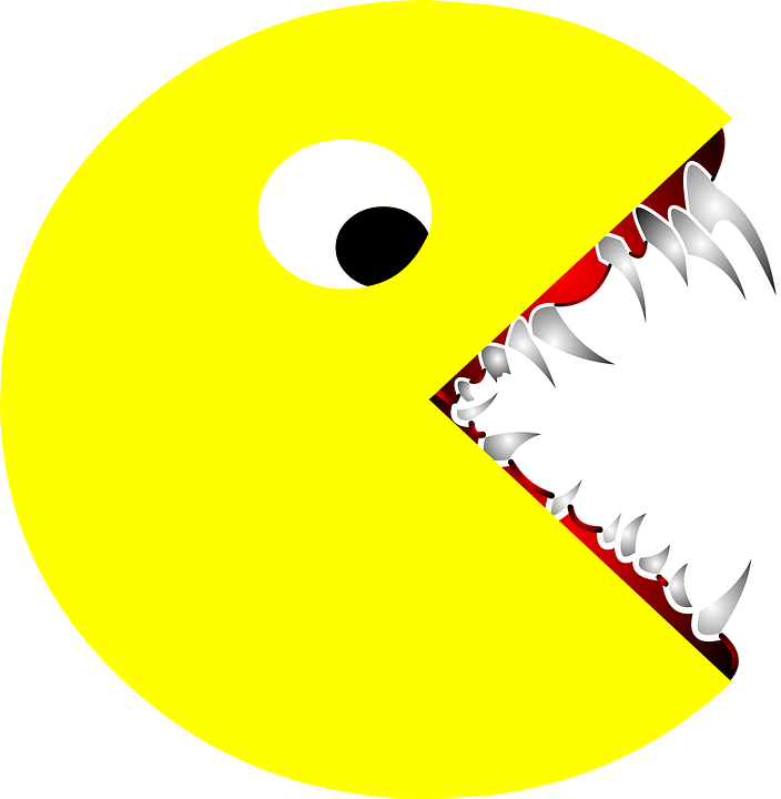 Scary Cartoon Images 26, Buy Clip Art - Scary Pacman - Png Download (704x720), Png Download
