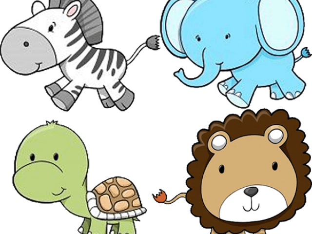 Bar Clipart Zoo - Baby Zoo Animals Cartoon - Png Download (640x480), Png Download