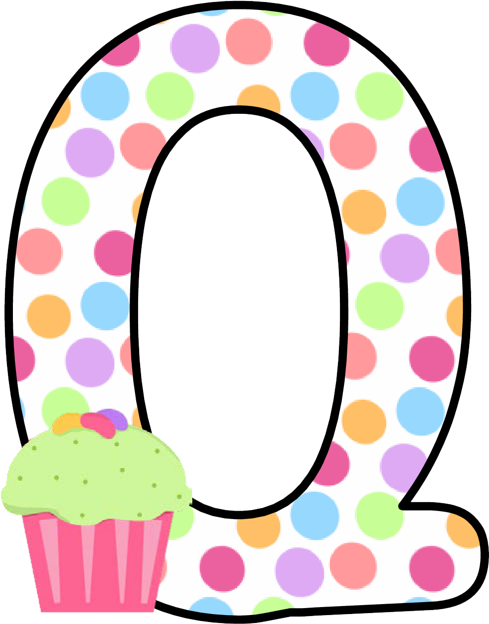 Ch B *✿* Alfabeto Cupcake De Kid Sparkz Letter Balloons, - Cupcake Lettering Alphabet Clipart (1061x1352), Png Download