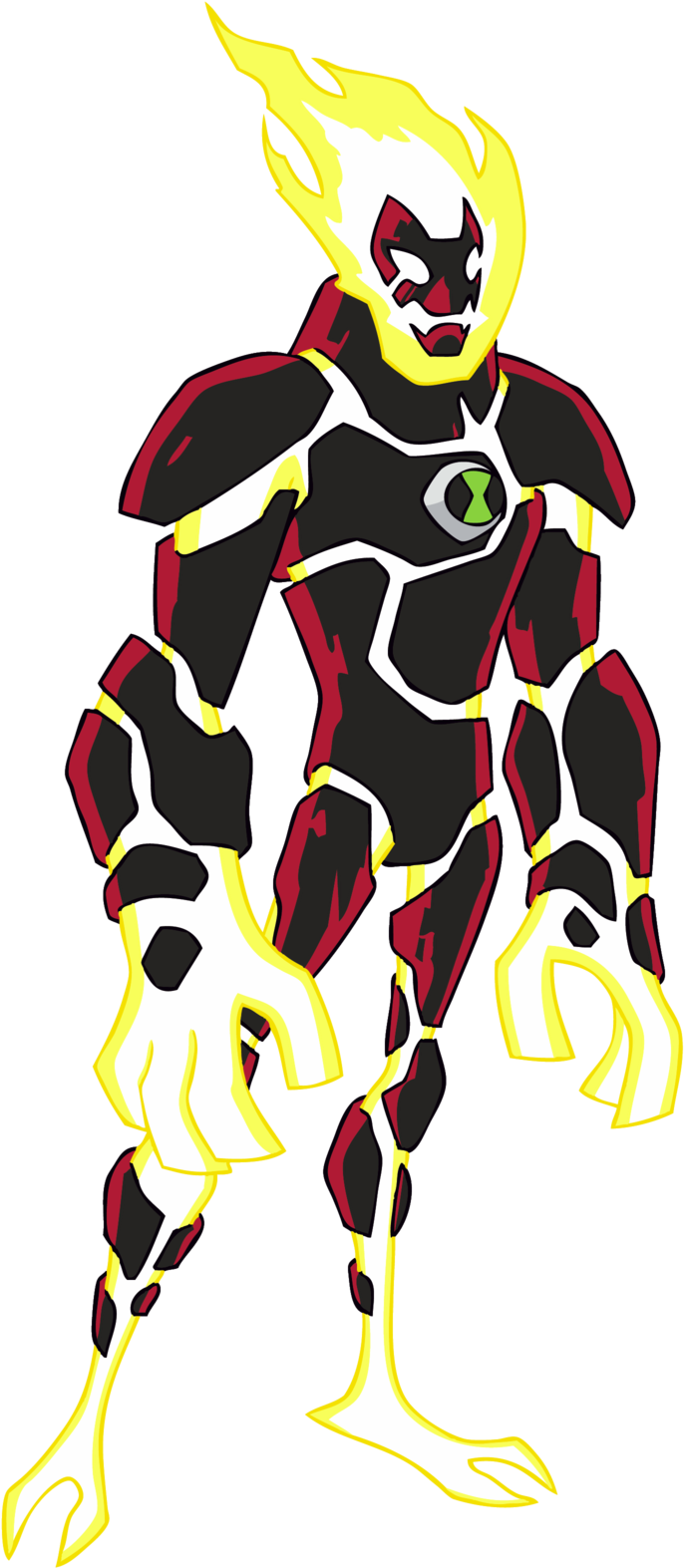 Xenomorph Clipart Ben 10 - Heatblast Ben 10 - Png Download (694x1580), Png Download