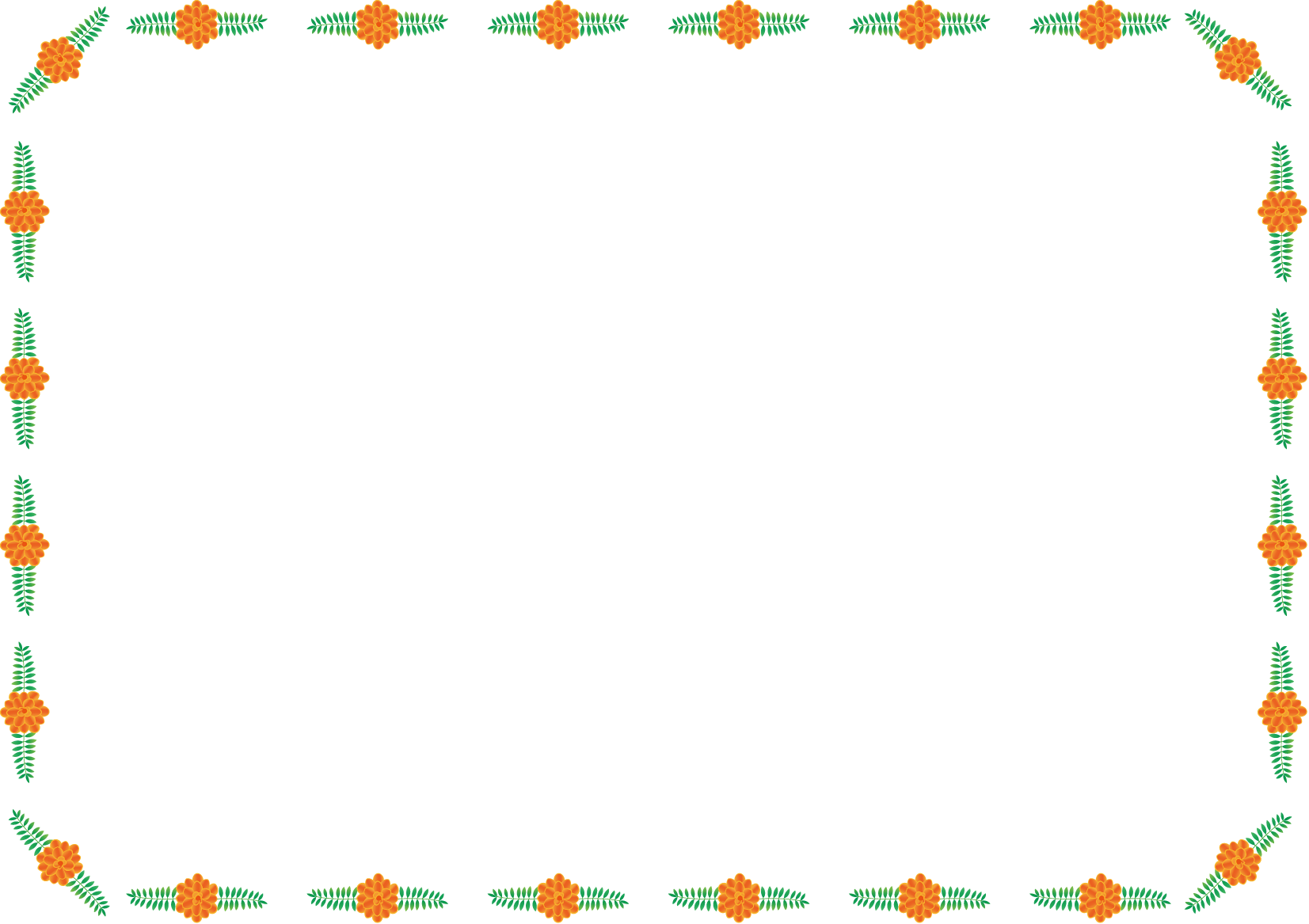 夏の花の飾り枠16-マリーゴールドイラスト Clipart (1653x1167), Png Download