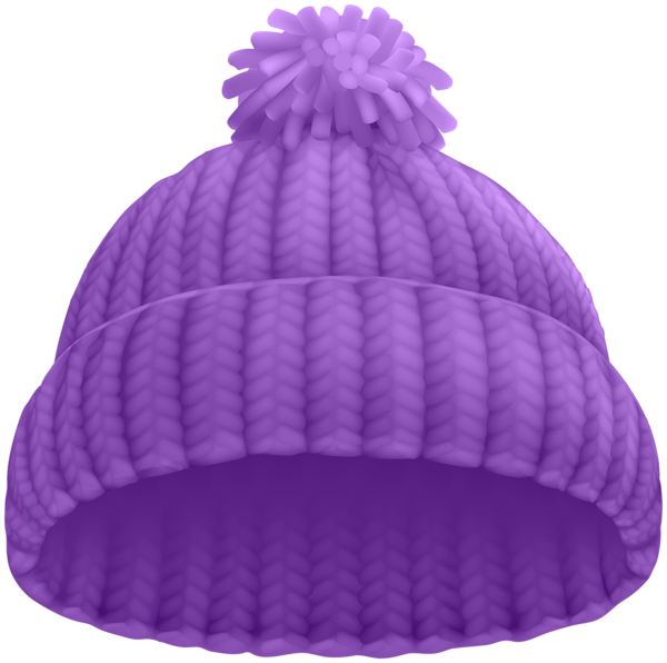 Purple Winter Hat Png Clip Art Image - Beanie Clipart Transparent Png (600x596), Png Download