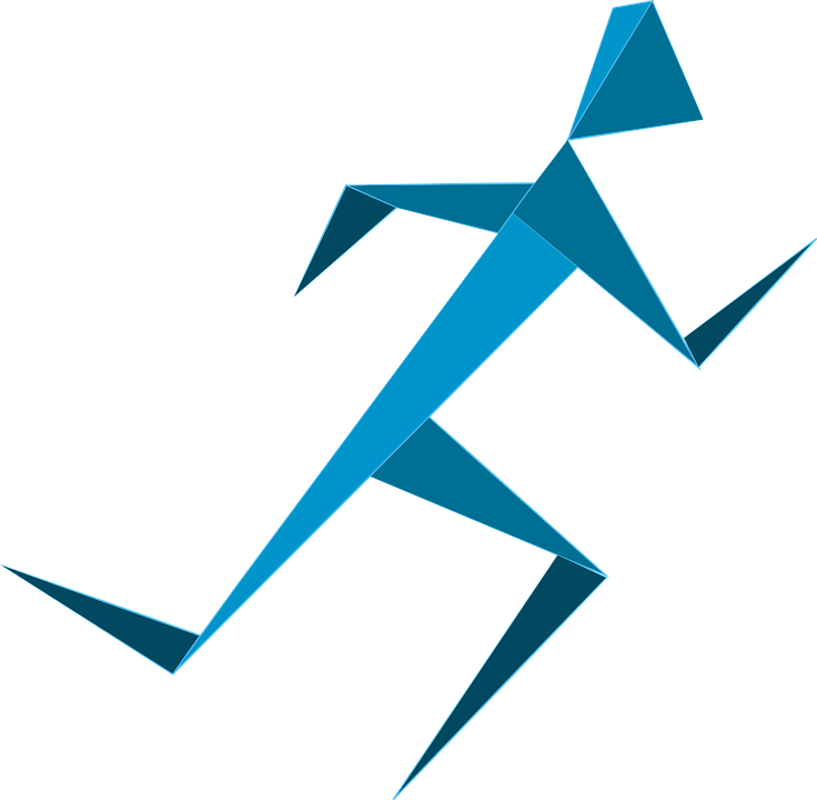 Sport Graphic 25, Buy Clip Art - Blue Running Man - Png Download (736x720), Png Download