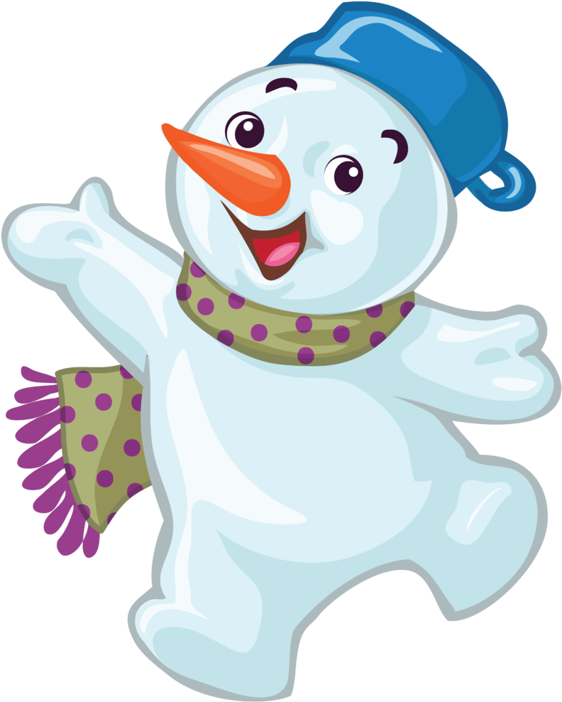 Snegov110 - Cartoon Christmas Snowmen Clipart (800x999), Png Download