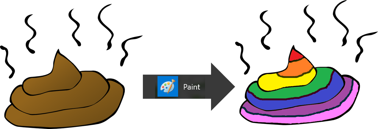 Paint, L'outil Idéal Pour Transformer Le Caca - Custom Poop Shower Curtain Clipart (1270x433), Png Download