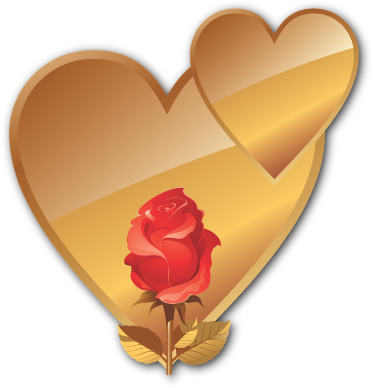 Golden Hearts - Png Kırmızı Şeffaf Clipart (770x800), Png Download