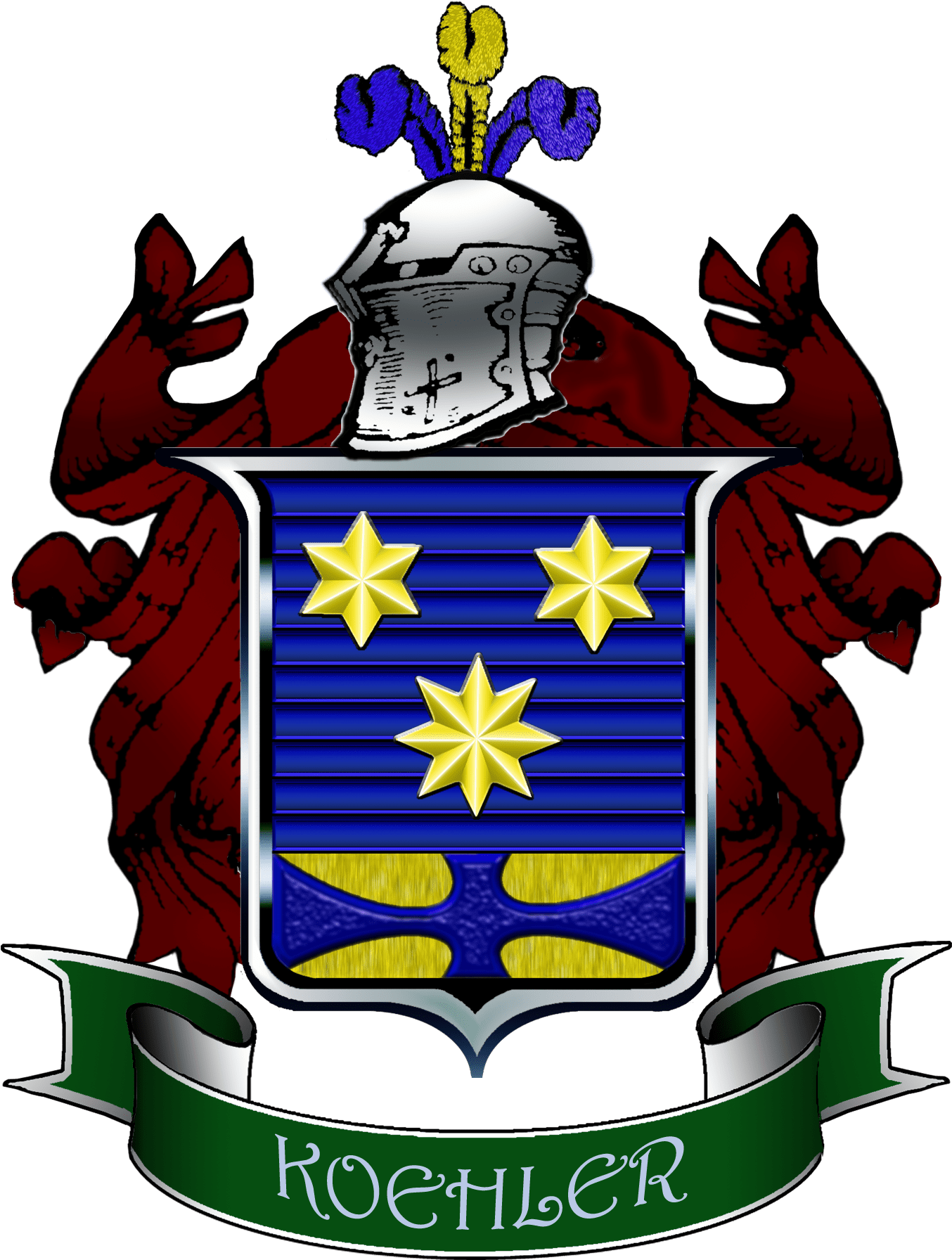 Koehler Family Crest - Cyber Cafe Clipart (1390x2000), Png Download