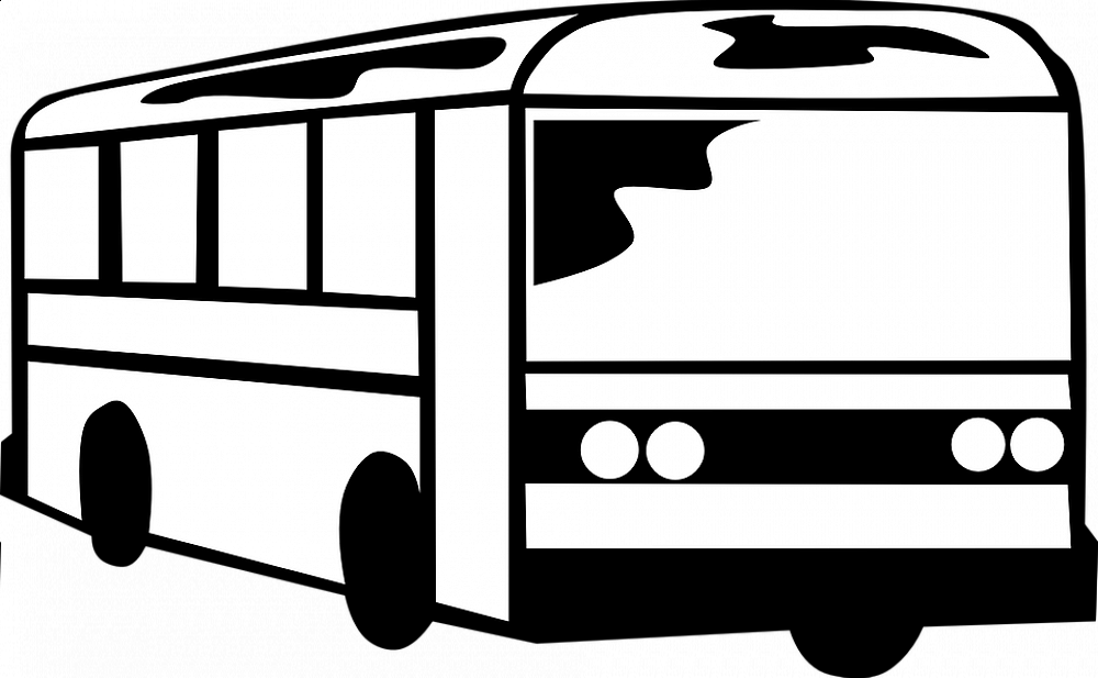 Clip Art Black And White Bus - Png Download (1000x617), Png Download