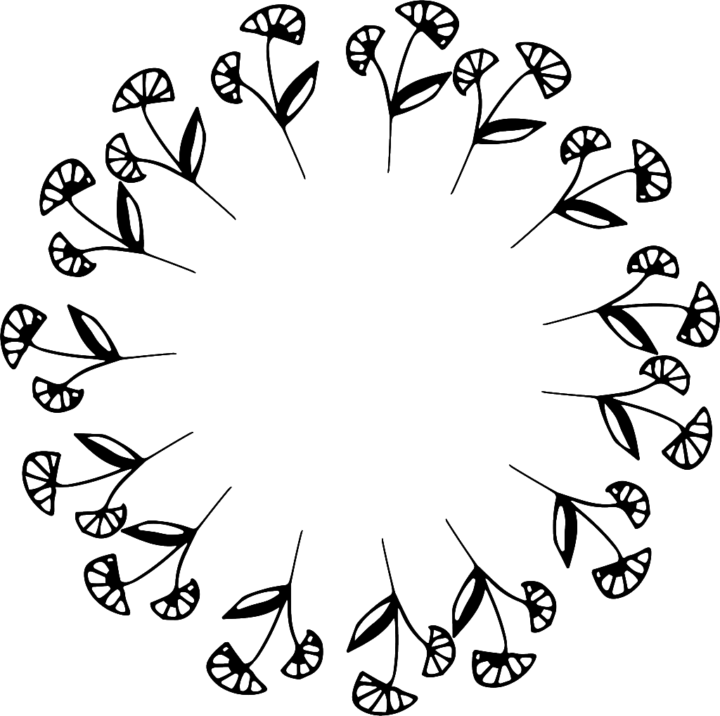 Hand Painted Garland Free Buckle Black And White Garland - Black Clipart (1024x1018), Png Download