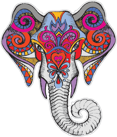 Printed Vinyl Traditional - Apple Iphone 6 - Elephant Design Slim Hybrid Rugged Clipart (600x600), Png Download