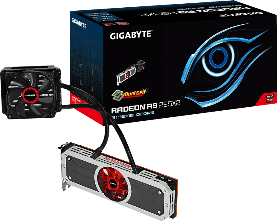 Gv R9295x2 8gd B - Gigabyte Radeon R9 295x2 Black 8 Gb Clipart (1000x1000), Png Download