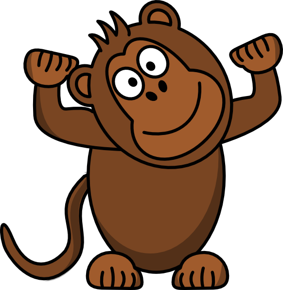Brown Monkey Clipart - Png Download (582x595), Png Download