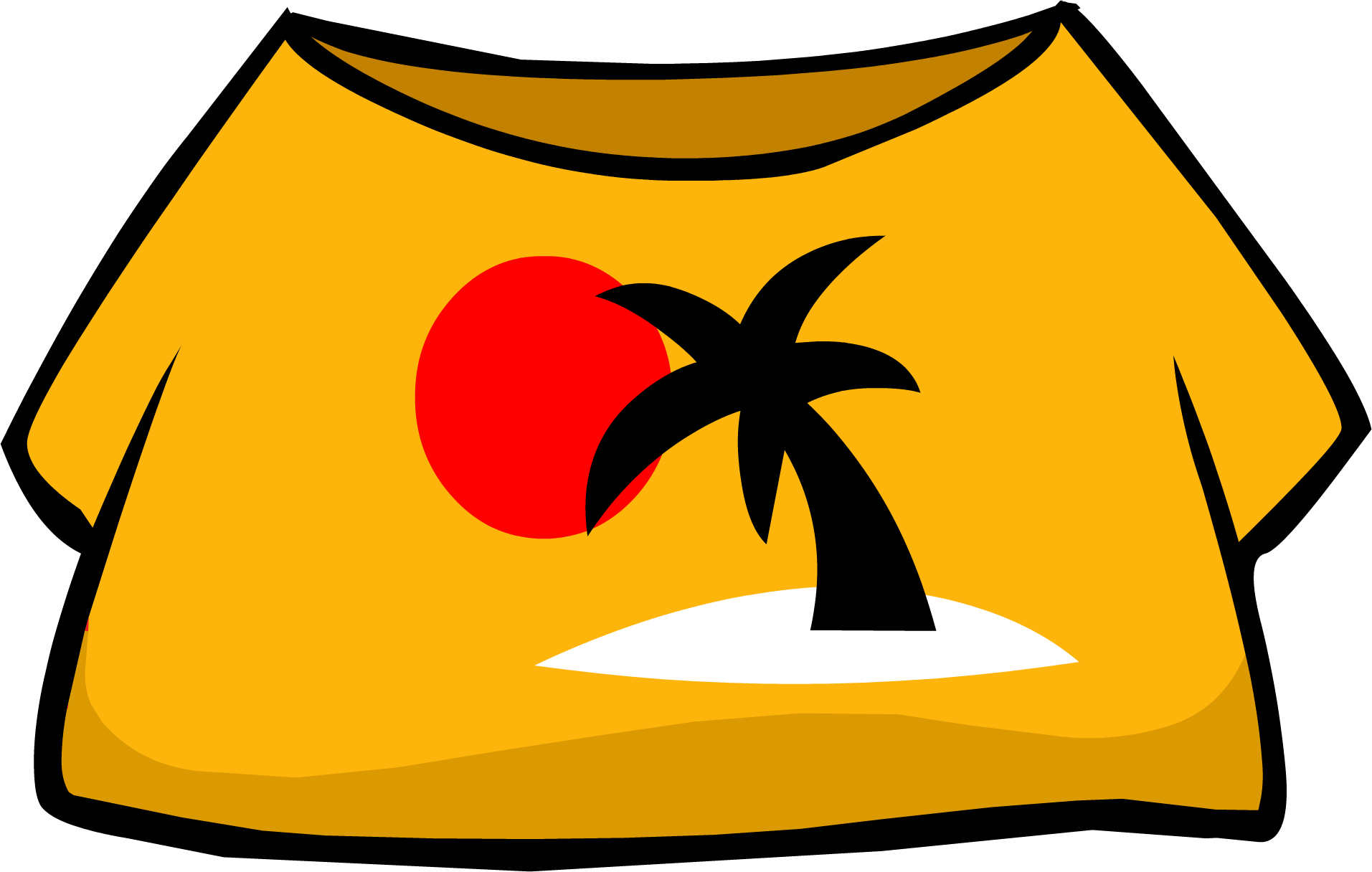 Sunset Clipart Island Caribbean - Club Penguin Blue Clothing - Png Download (1913x1216), Png Download