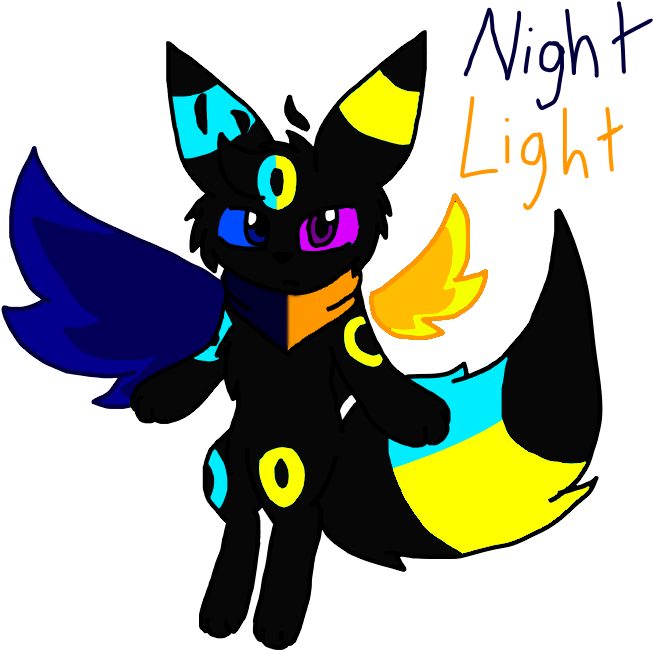 Nightlight The Winged Half Shiny Umbreon - Shiny Umbreon And Umbreon Clipart (700x700), Png Download