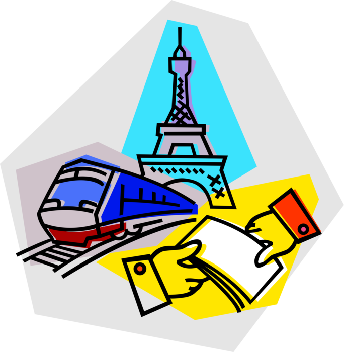 Vector Illustration Of Europass Transportation Or Eurorail - Paris Clipart (684x700), Png Download