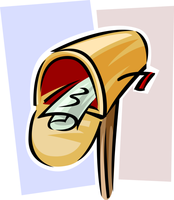 Vector Illustration Of Post Box Mailbox, Collection - Email Us Clipart (611x700), Png Download