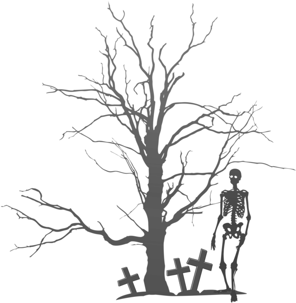 0, - Black Tree Halloween Png Clipart (587x600), Png Download