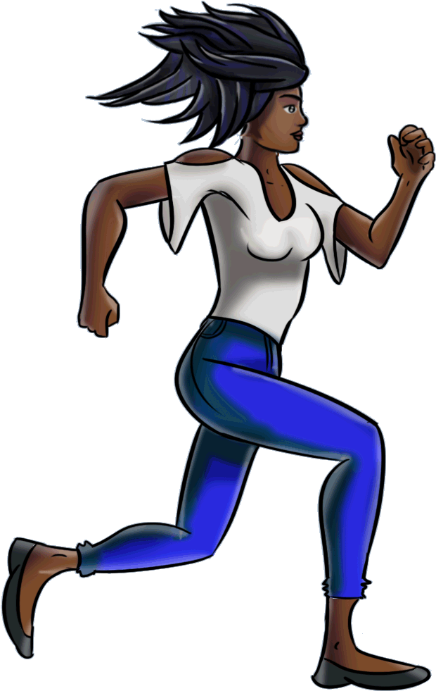 Ashe Animation Run Cycle Steven Gerdts - Animation Clipart (656x1086), Png Download