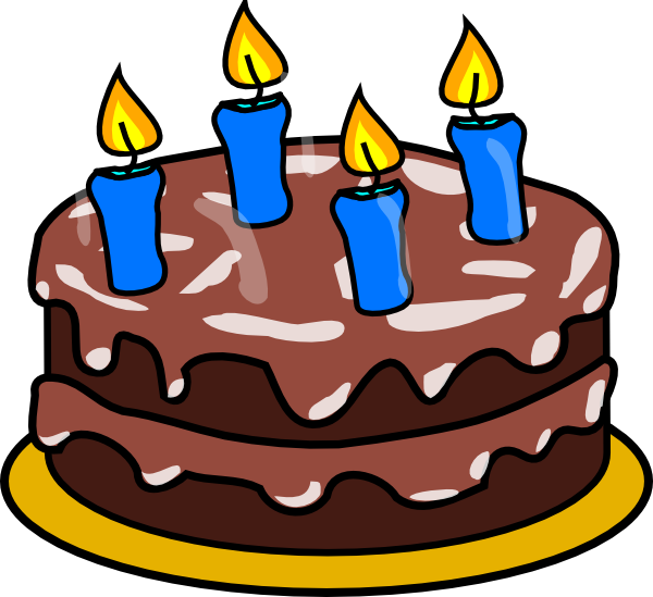 Animated Chocolate Birthday Cake Clipart (600x549), Png Download