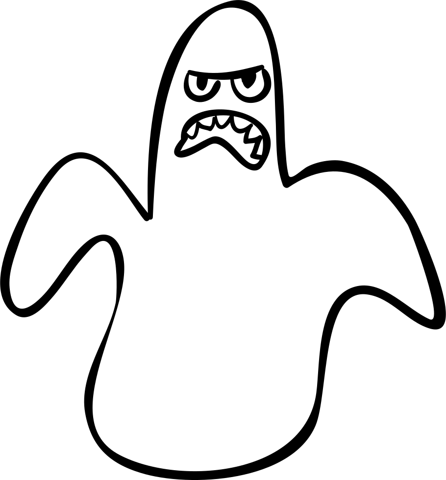 Halloween Ghost Outline Scary Shape Comments - Fantasma Contorno Clipart (910x980), Png Download