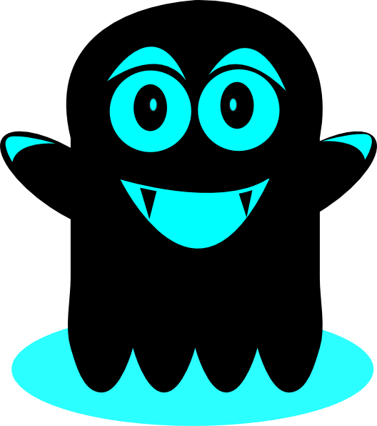 Blue And Black Ghost Clipart (528x596), Png Download