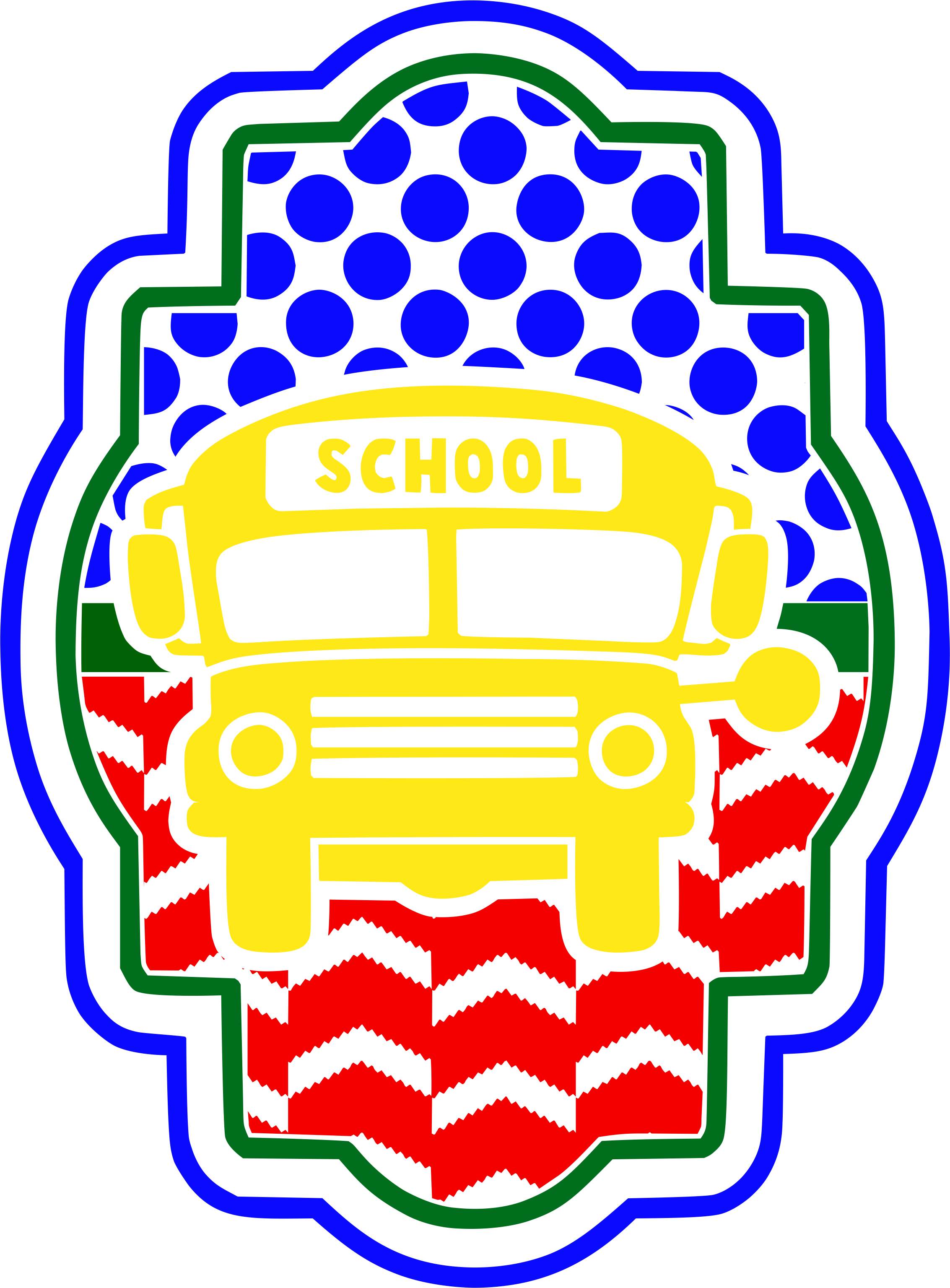 School Bus Pattern - Clip Art - Png Download (2266x3072), Png Download