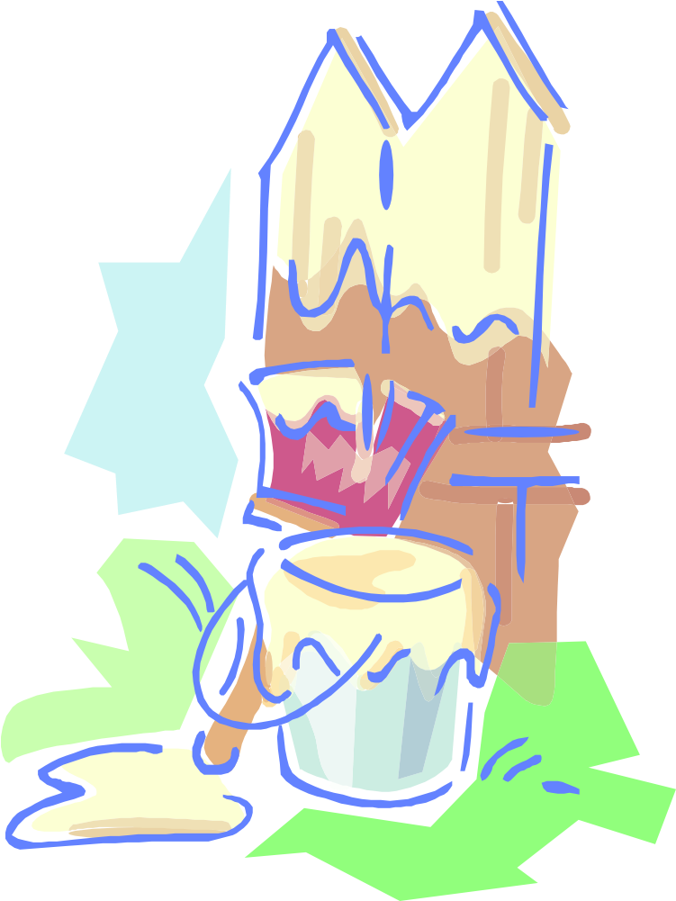 Onlinelabels Clip Art Painting A Fence Kleenex Logo - Paint - Png Download (759x1000), Png Download